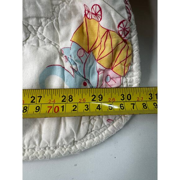 VTG Elephant Giraffe Circus Zoo Carldyke Quilted Baby Blanket Pink Blue - Picture 11 of 12
